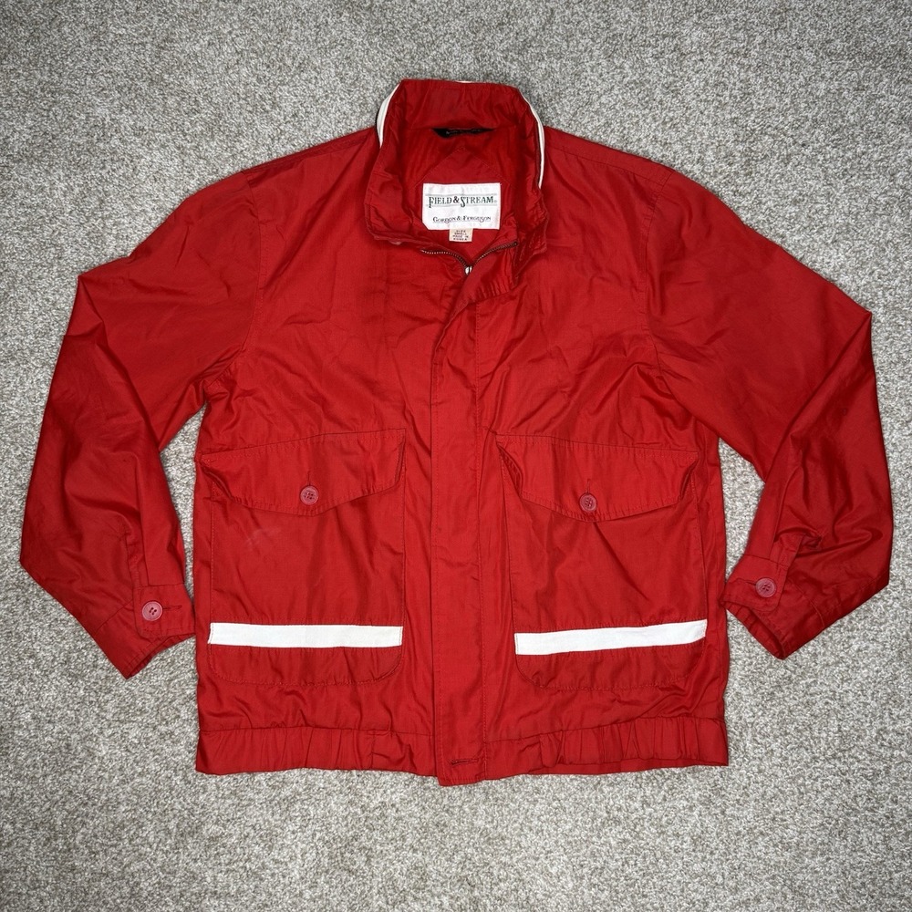 Rare Vintage Field And Stream Men's Size Small Red Windbreaker Ski Jacket 80s